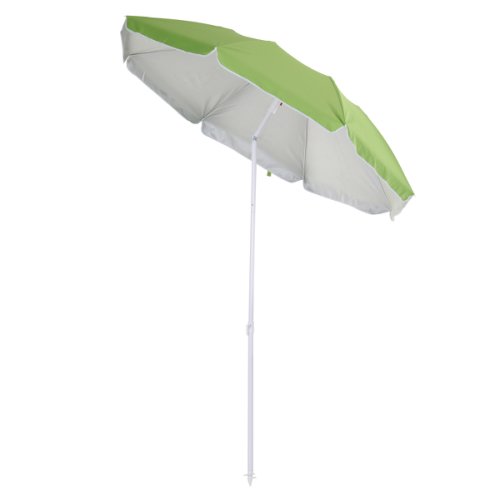 Outsunny 1.7m x 2m Tilted Steel Frame Beach Parasol Green|Aosom Ireland