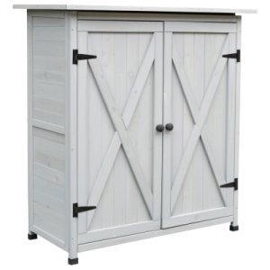 Outsunny 110L x 55W x 117Hcm Double Door Fir Wood Garden Shed