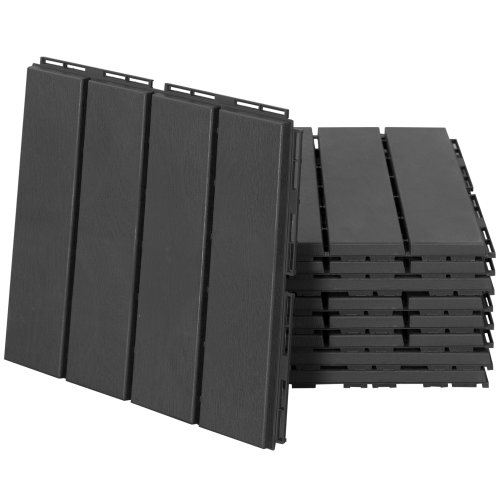Outsunny 12 x 12 PP Interlocking Composite Deck Tile 9 Pack - | Aosom Ireland