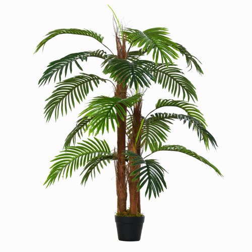 Outsunny 120cm/4FT Artificial Palm Tree Decorative Plant w/ 19 Leaves Nursery Pot Fake Plastic Indoor Outdoor ery Home Office Décor | Aosom Ireland