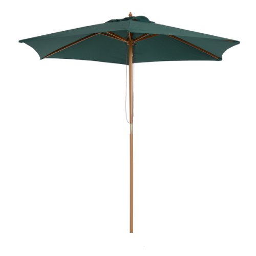 Outsunny 2.5m Wood Wooden Garden Parasol Sun Shade Patio Outdoor Umbrella Canopy New(Green) | Aosom Ireland