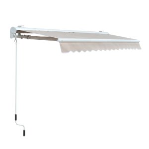 Outsunny 2.95Lx2.5M Manual/Electric Retractable Awning Patio Sun Shelter Canopy