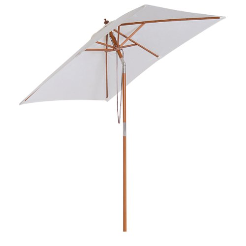 Outsunny 2 x 1.5m Patio Garden Parasol Sun Umbrella Sunshade Canopy Outdoor Backyard Furniture Wood Wooden Pole 6 Ribs Tilt Mechanism | Aosom Ireland