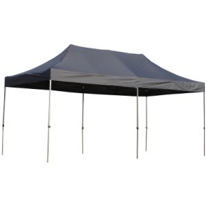 Outsunny 3.0mx5.9m Folding Gazebo Steel Canopy Party Tent Adjustable Height With Pulling Bag, Black