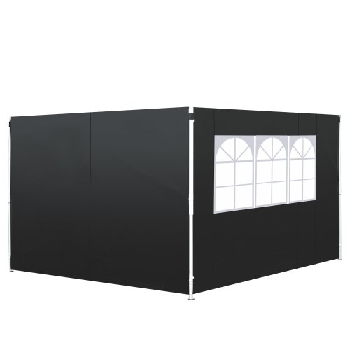 Outsunny 3m Gazebo Exchangeable Side Panels Wall-Black|Aosom Ireland