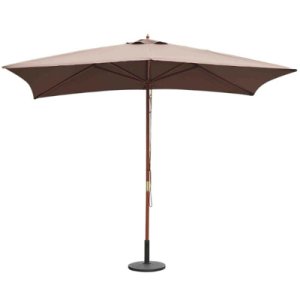 Outsunny 3m x 2m Wooden Garden Parasol Umbrella-Coffee