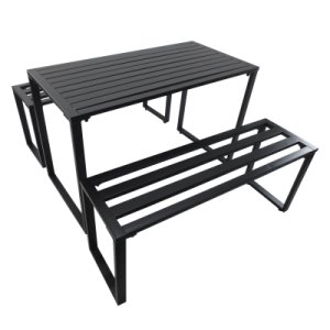 Outsunny 3PcsMetal Beer Table Bench Set Patio Folding Picnic Desk Chair Garden Yard