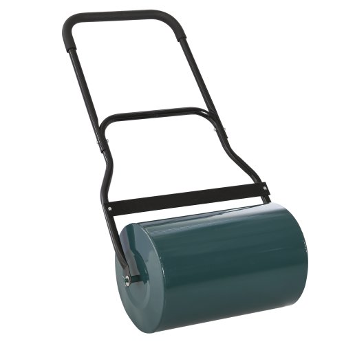 Outsunny 40L Lawn Roller Drum Scraper Bar Collapsible Handle Water or Sand Filled Φ32cm Green | Aosom Ireland