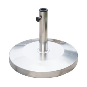 Outsunny ?48x36H cm Round Stainless Steel Umbrella Base-Silver