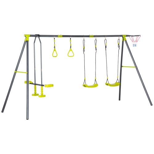 Outsunny 5 IN 1 Kids Garden Swing Set for Backyard, Outdoor Play Equipment for Ages 3-10 Years | Aosom Ireland