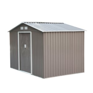 Outsunny 9 x 6FT Foundation Ventilation Steel Outdoor Garden Shed Grey