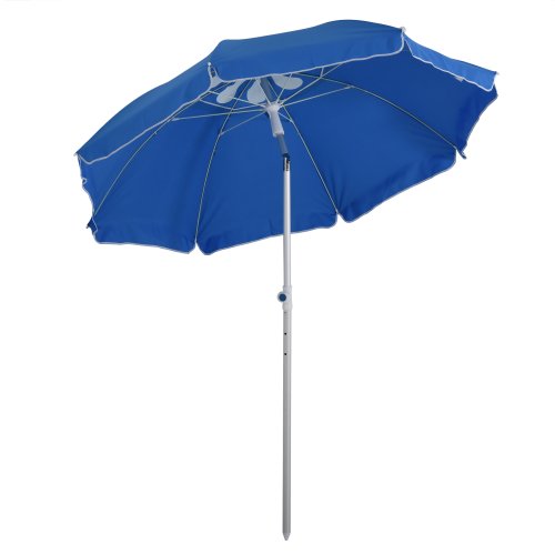 Outsunny Arc. 1.9m Beach Umbrella with Pointed Design Adjustable Tilt Carry Bag for Outdoor Patio Blue | Aosom Ireland