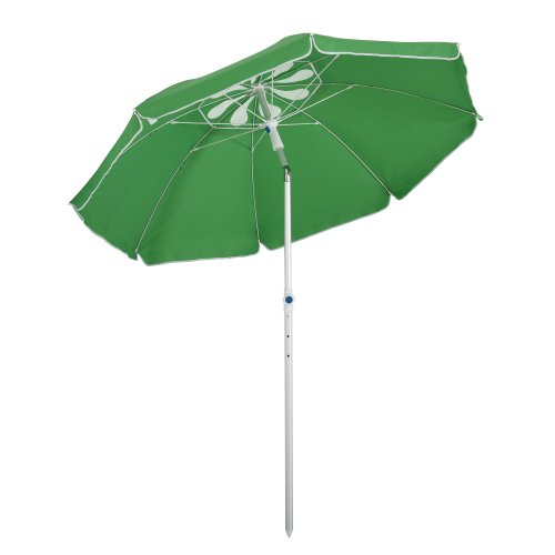 Outsunny Arc. 1.9m Beach Umbrella with Pointed Design Adjustable Tilt Carry Bag for Outdoor Patio Green | Aosom Ireland