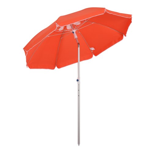 Outsunny Arc. 1.9m Beach Umbrella with Pointed Design Adjustable Tilt Carry Bag for Outdoor Patio Orange | Aosom Ireland