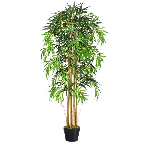 Outsunny Artificial Bamboo Tree Fake Decorative Plant w/ Nursery Pot for Indoor Outdoor Décor 150cm | Aosom Ireland