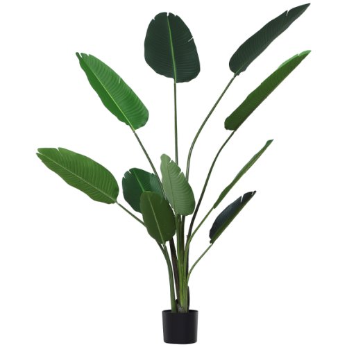 OUTSUNNY Artificial Traveller's Palm Tree Decorative Plant 10 Leaves w/ Nursery Pot Home Décor | Aosom Ireland