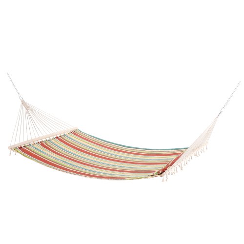 Outsunny Double Outdoor Patio Cotton Hammock Swing Bed w/ Pillow, 188 x 140 cm, Green | Aosom Ireland
