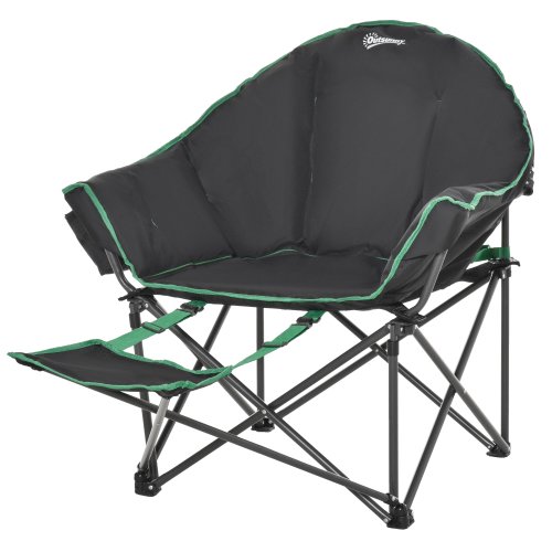 Outsunny Foldable Fishing Camping Chair with Carry Bag & Adjustable Footrest for Outdoor, Beach, Picnic, Hiking, Travel | Aosom Ireland