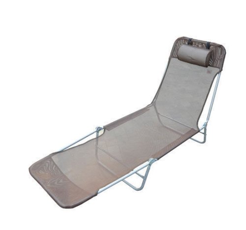 Outsunny Garden Lounger Recliner Adjustable Sun Bed Chair-Coffee| Aosom Ireland