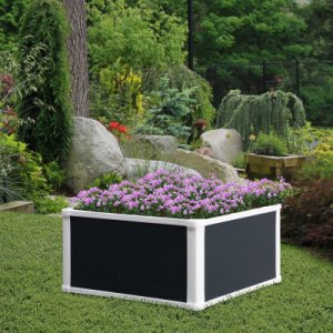 Outsunny Garden Raised Bed Planter Grow Containers for Outdoor Patio Plant Flower Vegetable Pot PP 60 x 60 x 30 cm | Aosom Ireland