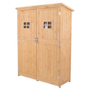 Outsunny Garden Shed W/Double Door Pine Wood 127.5Lx50Wx164H cm