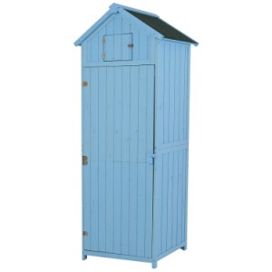 Outsunny Garden Shed, Water-resistant Spire Roof-Blue