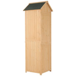Outsunny Garden Storage Shed Tool Cabinet Organiser Asphalt Roof Wooden Shelf Outdoor
