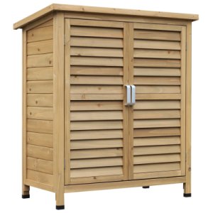 Outsunny Garden Storage Sheds Solid Fir Wood Garden Tool Storage Garage Organisation Sturdy Cabinet Outdoor