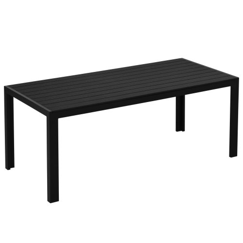 Outsunny Garden Table Aluminum Table Garden Terrace Wood-Plastic WPC Non-Wood Black | Aosom Ireland