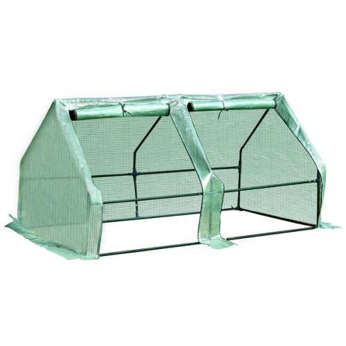 Outsunny Greenhouse 180x90x90cm Mini PE Grid Cover Steel Frame Greenhouse Green | Aosom Ireland