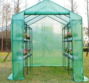 Outsunny Greenhouse, Polytunnel, 244 x 182 x 213 cm-Green