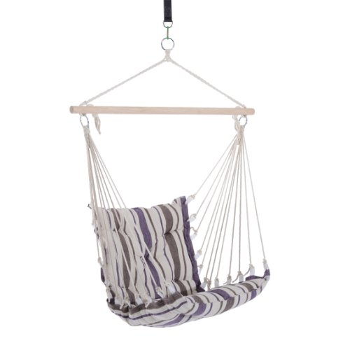 Outsunny Hanging Swing Chair-Brown/White Stripes |Aosom Ireland
