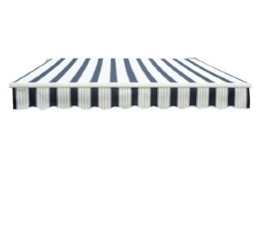 Outsunny Manual Retractable Awning, 3.5x2.5 m-Blue/White