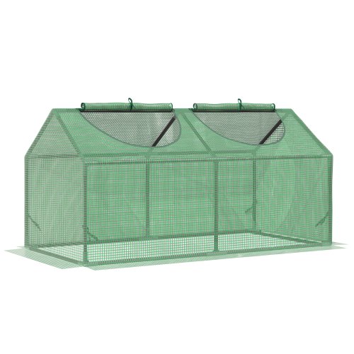 Outsunny Mini Greenhouse, Small Plant Grow House for Outdoor w/ Durable PE Cover, Observation Windows, 119 x 60 x 60 cm, Green | Aosom Ireland