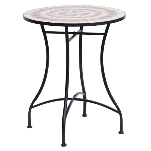 Outsunny Mosaic Round Bistro Table Garden Furniture Side Bar Table Patio Outdoor