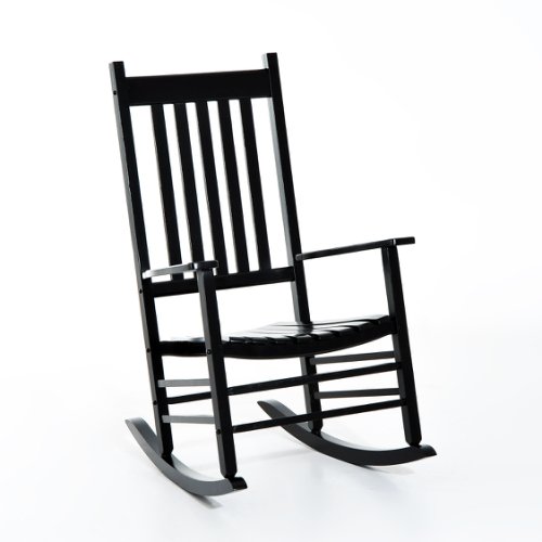 Outsunny Outdoor Porch Rocking Chair Armchair Wooden Patio Rocker Balcony Deck Garden Seat Black | Aosom Ireland
