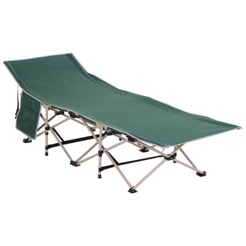 Outsunny Oxford Cloth Folding Single Camping Bed Lounger Green|Aosom Ireland