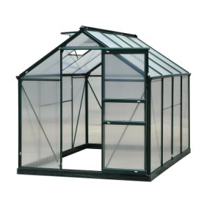 Outsunny Polycarbonate Walk-In Garden Greenhouse Aluminum Frame Plant Hobby Outdoor