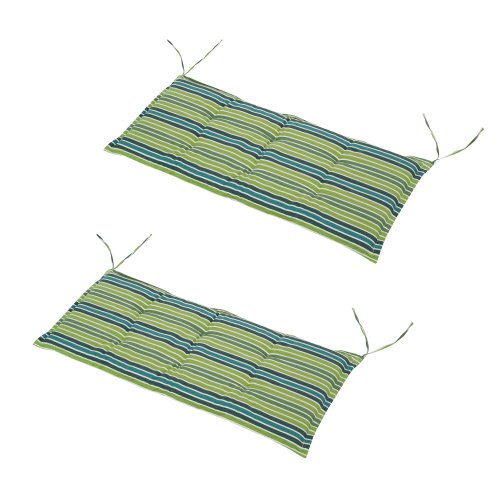Outsunny Polyester Set Of 2 Swing Chair Cushion Green Stripes|Aosom Ireland