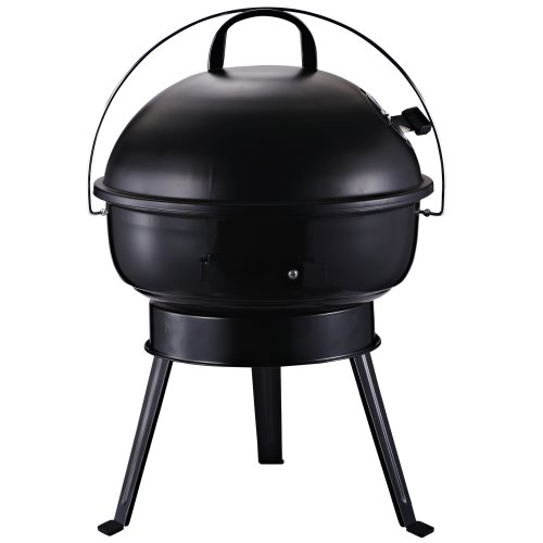 Outsunny Portable Small Charcoal Grill Barbecue BBQ Mini Tabletop Picnic Cooking Smoker Family Party Camping with Grid Tripod - Black | Aosom Ireland
