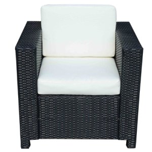 Outsunny Rattan Single Sofa Chair W/ Aluminium Frame-Black