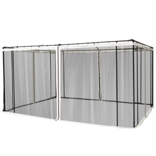 Outsunny Replacement Mosquito Netting for Gazebo 10' x 13' Screen Walls for Canopy w/ Zippers for Parties & Outdoor Activities | Aosom Ireland