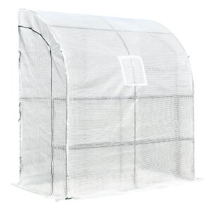 Outsunny Walk-In Greenhouse Tunnel Lean To Wall Transparent PE 200x100x215cm