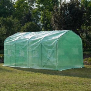 Outsunny Walk in Polytunnel Greenhouse W/Windows and Door