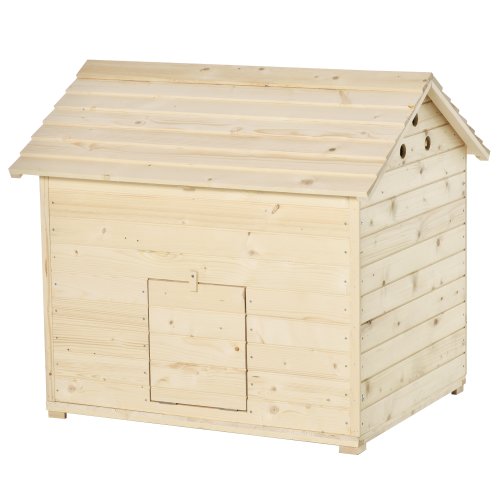 PawHut Wooden Duck House Poultry Coop for 2-4 Ducks with Openable Roof Raised Feet Air Holes Natural NEXT DAY DELIVERY | Aosom Ireland