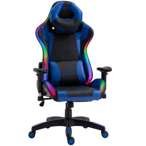 Vinsetto Ergonomic Gaming Chair with RGB LED Light, Lumbar Support, Gamer Recliner, Blue  NEXT DAY DELIVERY | Aosom Ireland