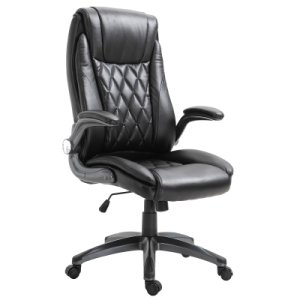 Vinsetto Executive Office Chair Sleek Ergonomic PU Leather 360 Rotation w/ Headrest in Black