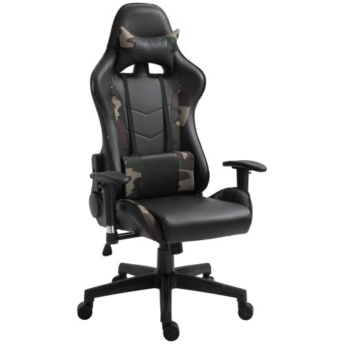 Vinsetto  High Back Racing Gaming Chair Ergonomic PU Leather Office Chair with Vibrating Lumbar Support, Reclining, 360° Swivel | Aosom Ireland