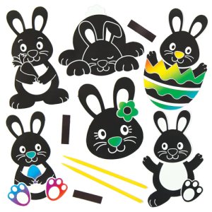 Easter Bunny Scratch Art Magnets (Pack of 10)