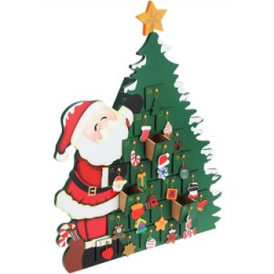 Adventskalender Weihnachtsmann mit Schubladen zum Selbstbefüllen